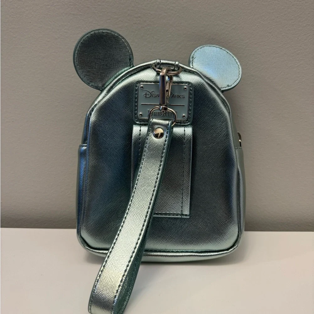 Disney Loungefly Mini Arendelle Aqua Sequin Frozen Wristlet or Belt Backpack Bag